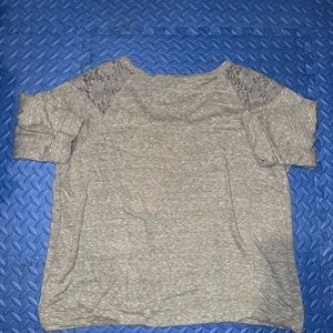 Derek Heart Heather Gray Lace Sweater